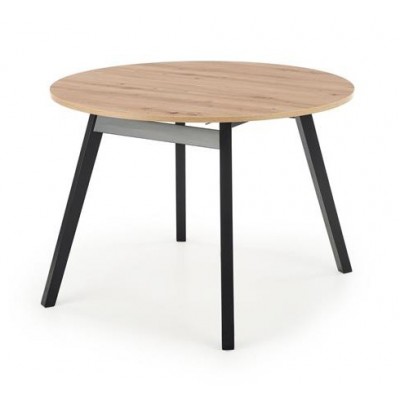 Стол обеденный HALMAR RUBEN дуб артизан/черный 102-142/102